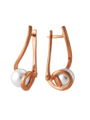 Серьги серебро 925 пробы, покрытие - золочение, вставка - имитация жемчуга