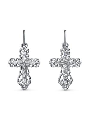 Подвеска серебро 925 пробы, покрытие - родирование, вставка - фианит (недрагоценный камень)