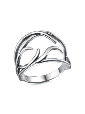 Кольцо бижутерия, покрытие - серебрение с оксидированием, без вставок