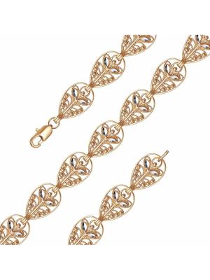 Браслет бижутерия, покрытие - золочение, отделка - алмазная грань, без вставок