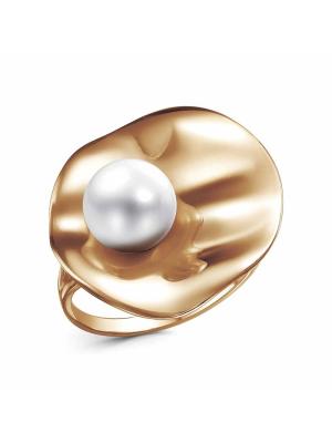 Кольцо бижутерия, покрытие - золочение, вставка - имитация жемчуга