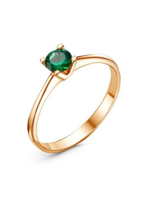 Кольцо бижутерия, покрытие - золочение, вставка - искусственная шпинель