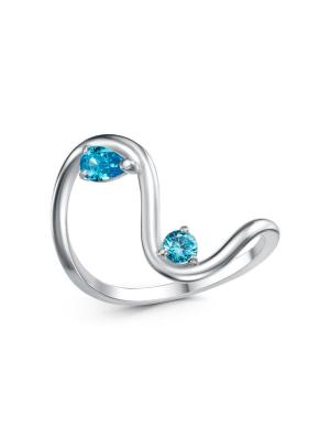 Кольцо серебро 925 пробы, покрытие - родирование, вставка - фианит (недрагоценный камень)