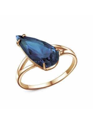 Кольцо бижутерия, покрытие - золочение, вставка - стекло ювелирное собственной огранки