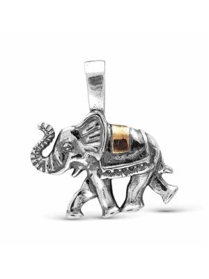 Подвеска серебро 925 пробы, покрытие - оксидирование, выборочное золочение, без вставок