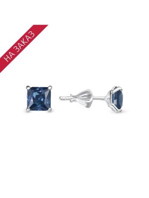 Серьги серебро 925 пробы, без покрытия, вставка - фианит собственной огранки (недрагоценный камень)