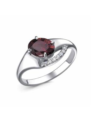 Кольцо бижутерия, покрытие - платинирование, вставка - фианит (недрагоценный камень)