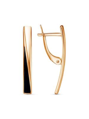 Серьги бижутерия, покрытие - золочение, отделка - эмаль, без вставок