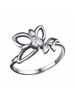 Кольцо бижутерия, покрытие - серебрение с оксидированием, вставка - фианит (недрагоценный камень)