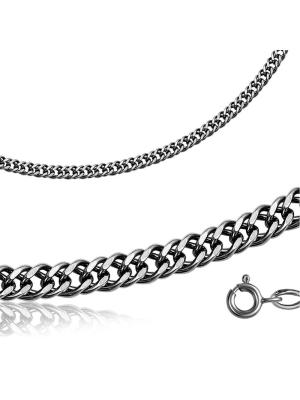 Цепь серебро 925 пробы, покрытие - оксидирование, отделка - алмазная грань, без вставок