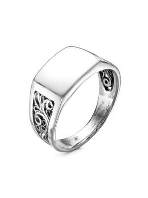 Кольцо серебро 925 пробы, покрытие - оксидирование, без вставок