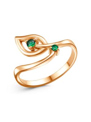 Кольцо бижутерия, покрытие - золочение, вставка - искусственная шпинель