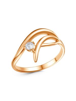 Кольцо бижутерия, покрытие - золочение, вставка - фианит (недрагоценный камень)