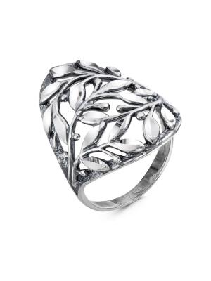 Кольцо бижутерия, покрытие - серебрение с оксидированием, отделка - алмазная грань, без вставок