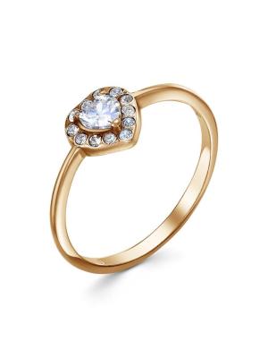 Кольцо бижутерия, покрытие - золочение, вставка - стекло ювелирное preciosa, фианит (недрагоценный камень)