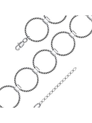 Браслет серебро 925 пробы, покрытие - оксидирование, без вставок