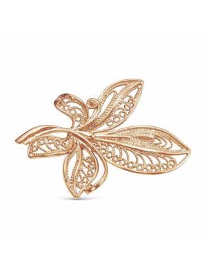 Брошь серебро 925 пробы, покрытие - золочение, без вставок