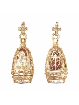 Подвеска бижутерия, покрытие - золочение, вставка - стекло ювелирное preciosa, фианит (недрагоценный камень)