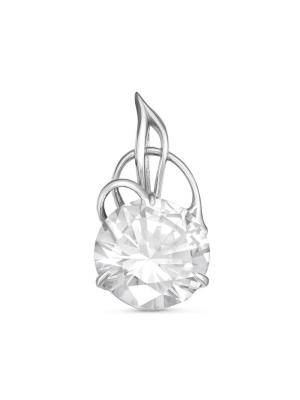 Подвеска серебро 925 пробы, покрытие - родирование, вставка - фианит (недрагоценный камень)