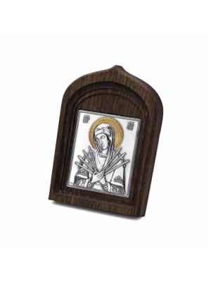 Икона бижутерия, покрытие - серебрение с оксидированием, выборочное золочение, без вставок