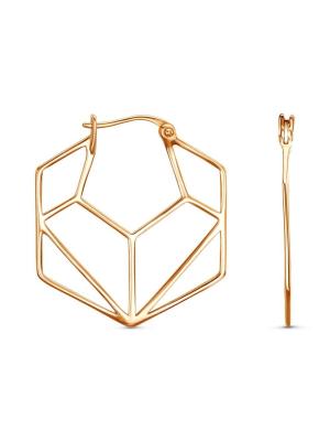 Серьги серебро 925 пробы, покрытие - золочение, без вставок