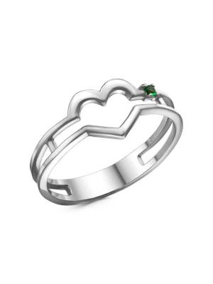 Кольцо бижутерия, покрытие - платинирование, вставка - искусственная шпинель