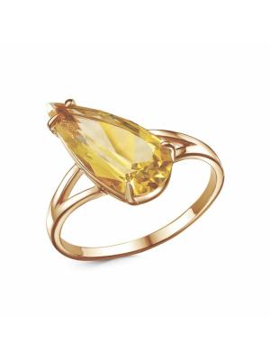 Кольцо бижутерия, покрытие - золочение, вставка - стекло ювелирное собственной огранки