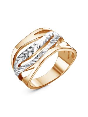 Кольцо серебро 925 пробы, покрытие - золочение, отделка - алмазная грань, без вставок