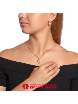 Кольцо бижутерия, покрытие - золочение, вставка - имитация жемчуга, фианит (недрагоценный камень)