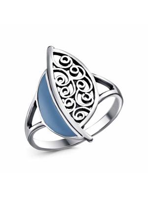 Кольцо бижутерия, покрытие - серебрение с оксидированием, отделка - эмаль, без вставок