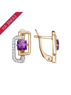 Серьги серебро 925 пробы, покрытие - золочение, выборочное родирование