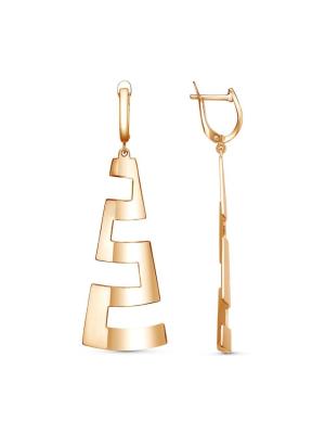 Серьги серебро 925 пробы, покрытие - золочение, без вставок