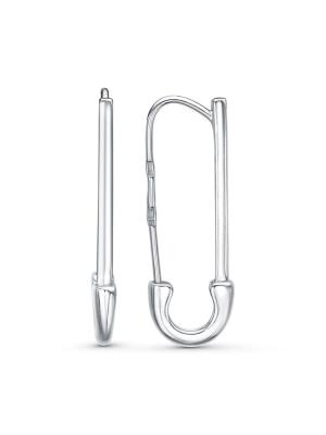 Серьги серебро 925 пробы, покрытие - родирование, без вставок