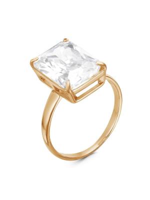 Кольцо бижутерия, покрытие - золочение, вставка - фианит (недрагоценный камень)