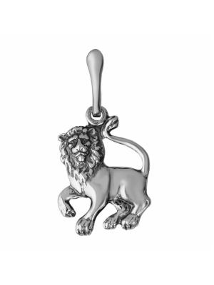Подвеска"лев" серебро 925 пробы, покрытие - оксидирование, без вставок