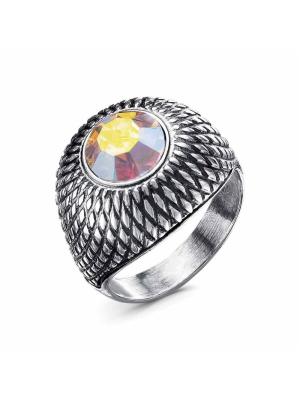 Кольцо бижутерия, покрытие - серебрение с оксидированием, вставка - стекло ювелирное preciosa