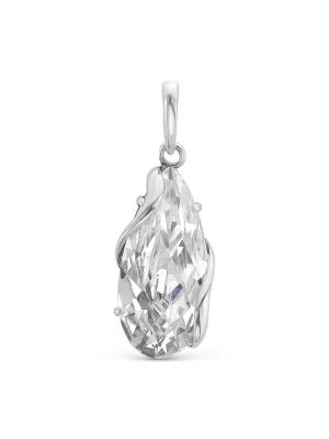 Подвеска серебро 925 пробы, покрытие - оксидирование, вставка - фианит собственной огранки (недрагоценный камень)