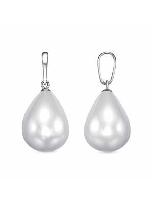 Подвеска бижутерия, покрытие - серебрение с оксидированием, вставка - имитация жемчуга