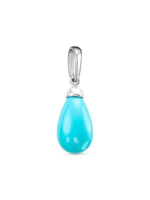 Подвеска серебро 925 пробы, покрытие - родирование, вставка - имитация жемчуга