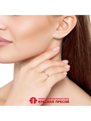 Кольцо бижутерия, покрытие - золочение, вставка - фианит (недрагоценный камень)