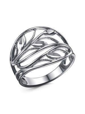 Кольцо бижутерия, покрытие - серебрение с оксидированием, отделка - алмазная грань, без вставок