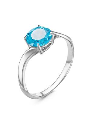 Кольцо бижутерия, покрытие - серебрение, вставка - фианит (недрагоценный камень)