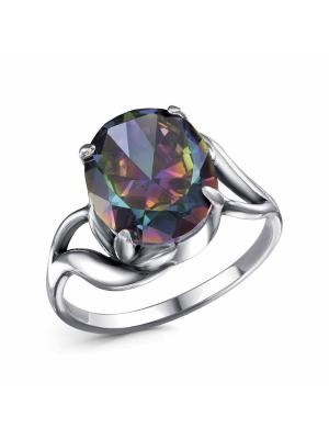 Кольцо бижутерия, покрытие - серебрение с оксидированием, вставка - фианит (недрагоценный камень)