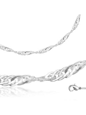 Браслет бижутерия, покрытие - серебрение, без вставок