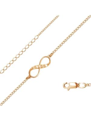 Браслет серебро 925 пробы, покрытие - золочение, вставка - фианит (недрагоценный камень)