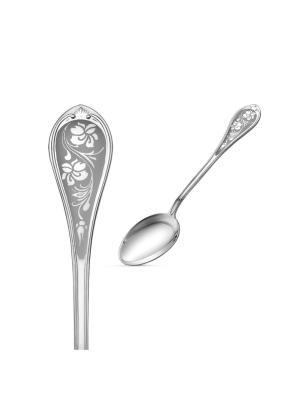 Ложка детская серебро 925 пробы, без покрытия, отделка - лазерная гравировка, без вставок