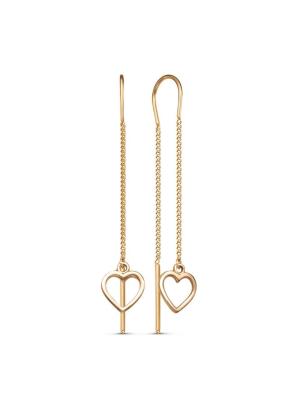 Серьги серебро 925 пробы, покрытие - золочение, без вставок