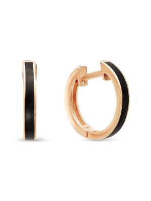 Серьги серебро 925 пробы, покрытие - золочение, отделка - эмаль, без вставок