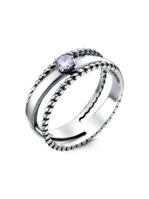 Кольцо бижутерия, покрытие - серебрение с оксидированием, вставка - фианит (недрагоценный камень)