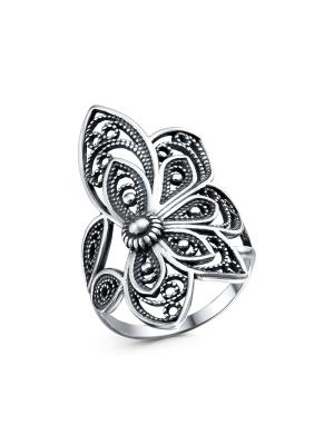 Кольцо бижутерия, покрытие - серебрение с оксидированием, без вставок